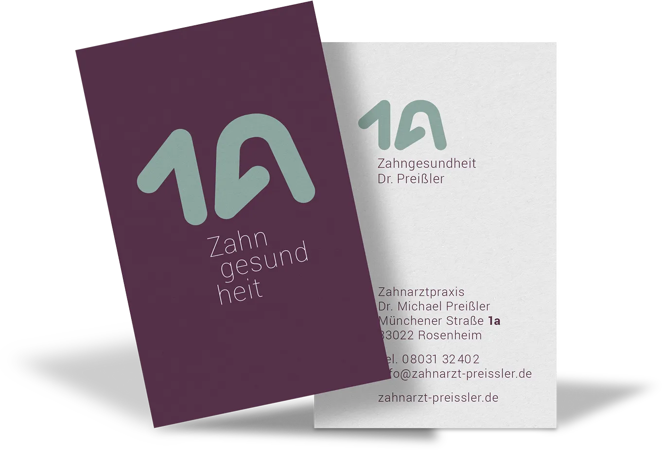 Hoch-Zwei-Werbeagentur-Rosenheim-Dr-Preißler-Zahnarzt-Visitenkarte